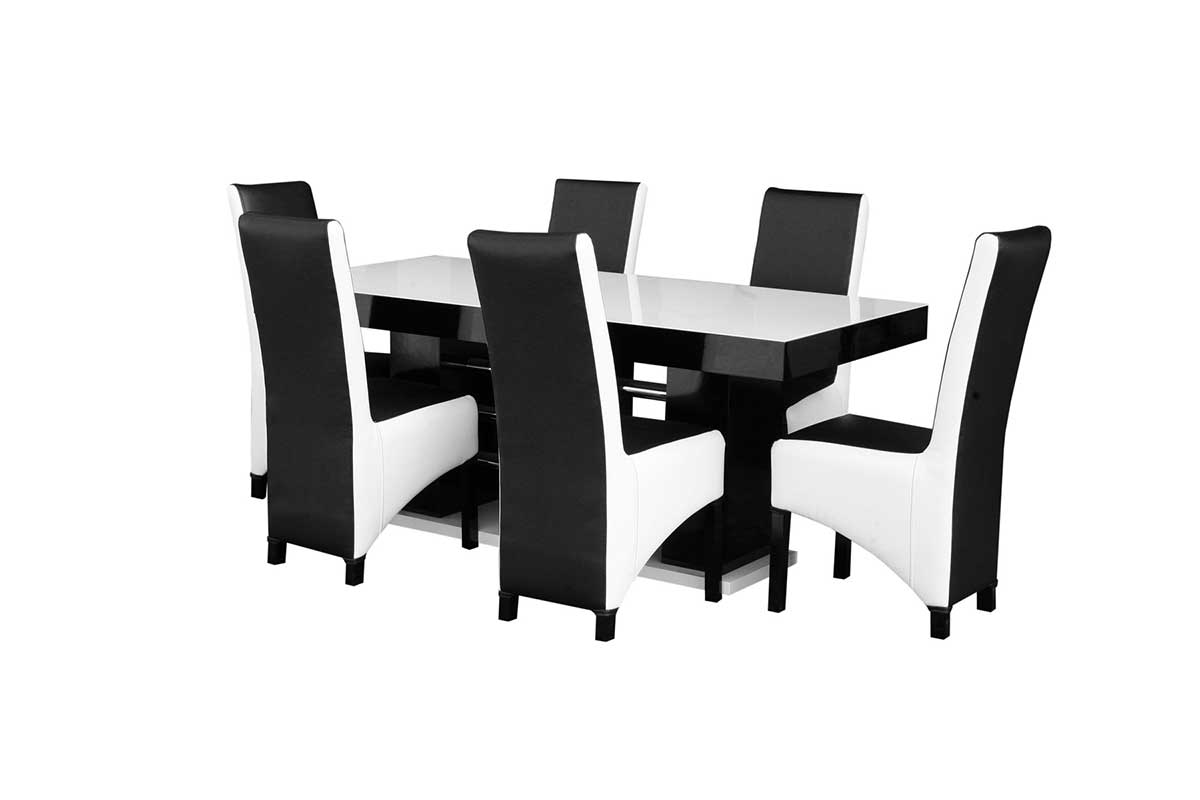 Stół rozkładany S34 + krzesła Komin Skośny 6 szt.
