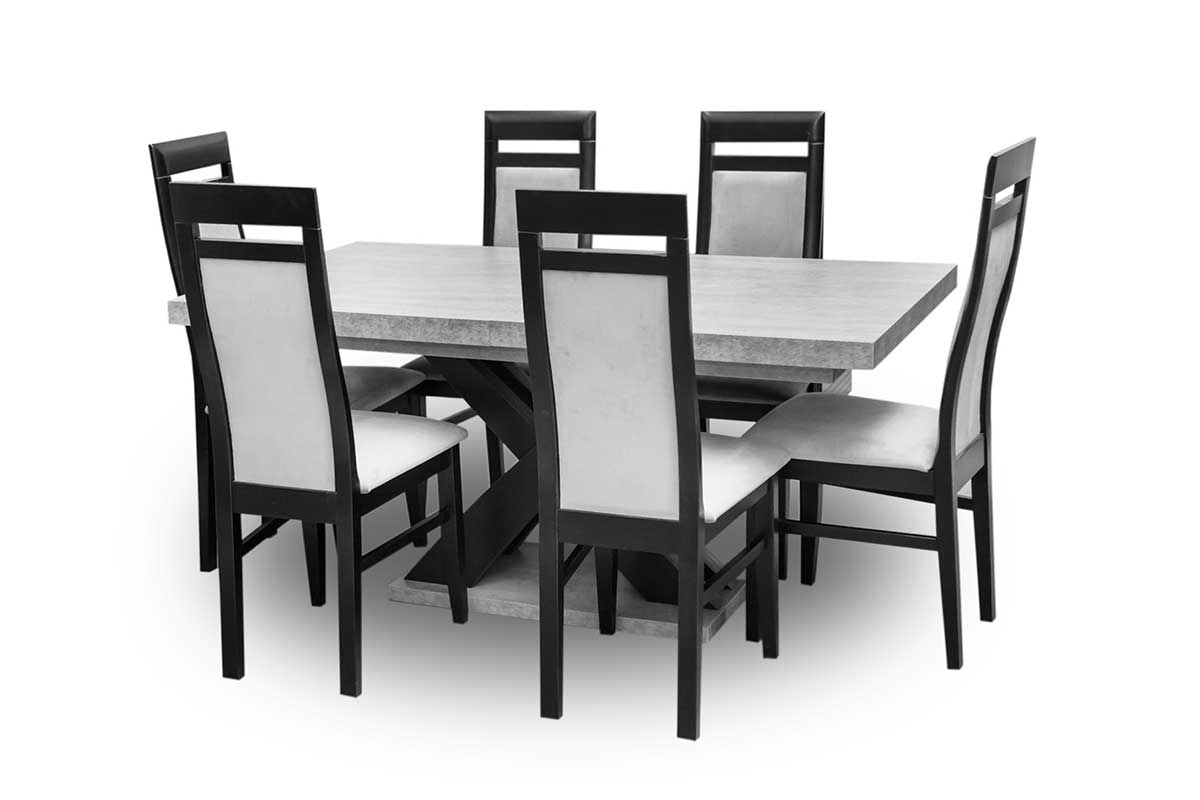Stół rozkładany S74 + krzesła Mydełko 6 szt.