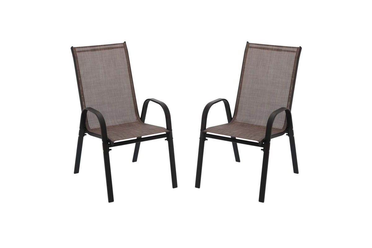Krzesła ogrodowe brązowe - 2 szt