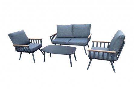 Komplet mebli ogrodowych aluminiowych sofa + 2 fotele + stolik