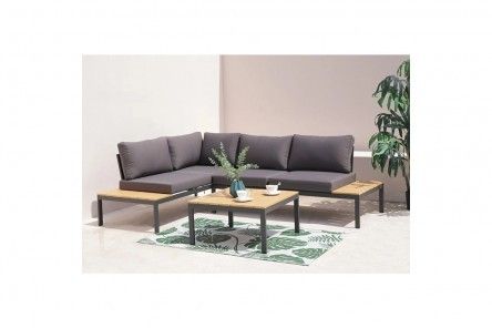 Komplet mebli ogrodowych aluminiowych sofa narożna + stolik