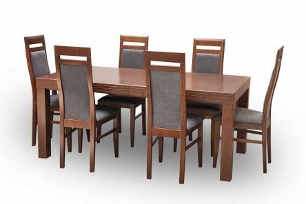 Stół rozkładany S26 + krzesła Mydełko 6 szt.