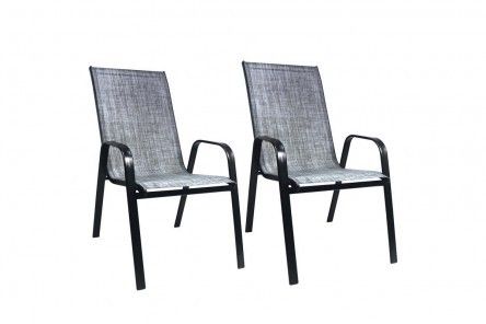 Krzesła ogrodowe szare - 2 szt