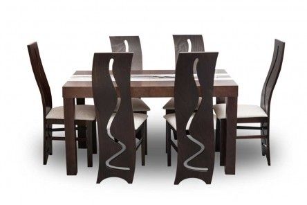 Stół rozkładany S07 + krzesła Ślimak 6 szt.