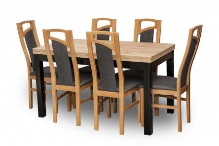 Stół rozkładany S16 + krzesła "113" 6 szt.